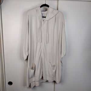 Barefoot Dreams Cozy Chic Ultra Lite Knit Zip Up Hoodie Women Plus Size 3X Beige